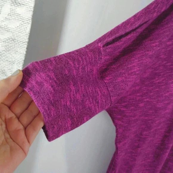 Faded Glory Top 3/4 Sleeve Cold Shoulder Lightweight Sweater Purple Pink 1x - Picture 9 of 14
